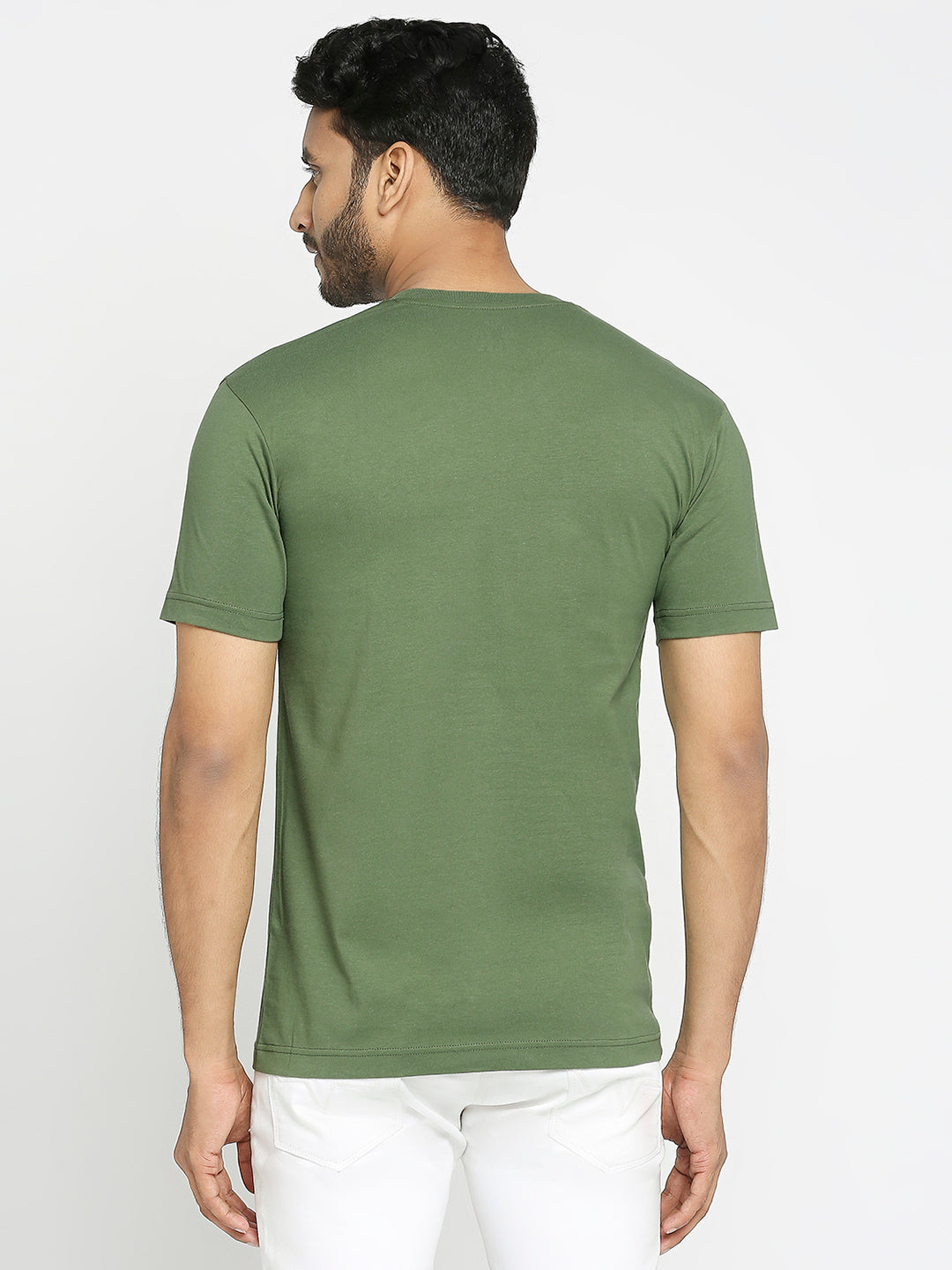 VIP Mens Green Colour Round Neck T-Shirt