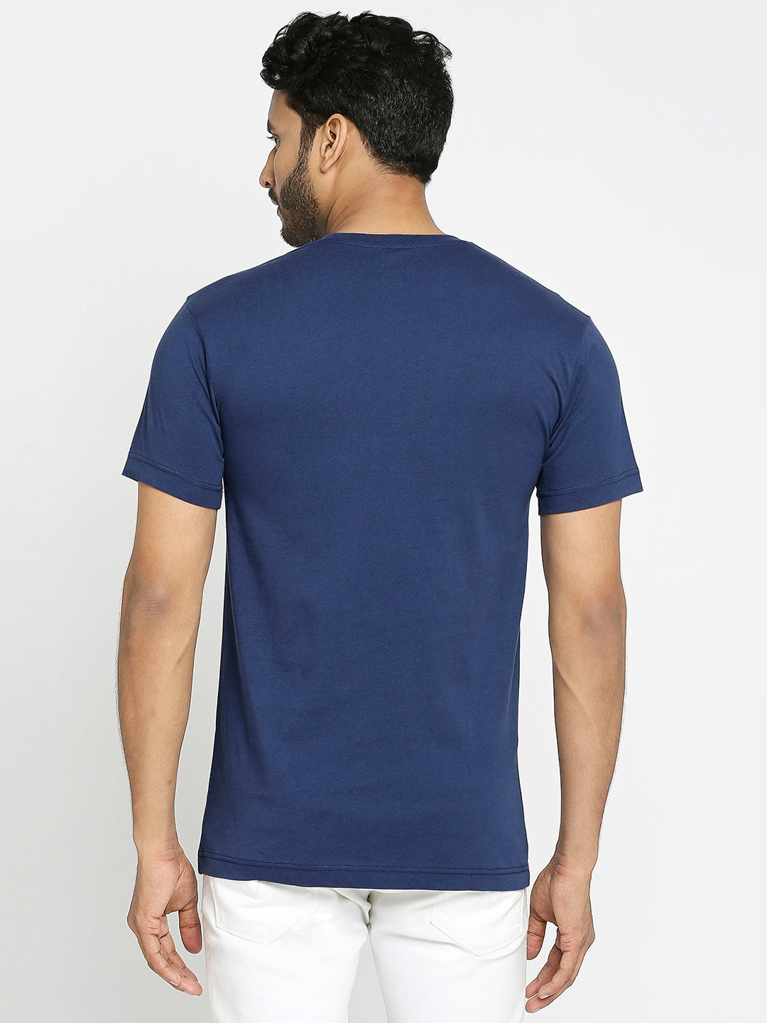 VIP Mens Navy Colour Blue Round Neck T-Shirt