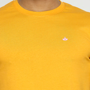 VIP Mens Golden Yellow Round Neck T-Shirt