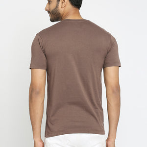 VIP Mens Brown Colour Round Neck T-Shirt